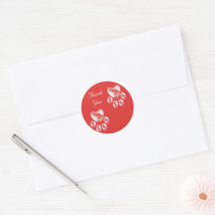Elegant Paws on Red Thank You Classic Round Sticker