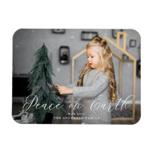 Elegant Peace   Holiday Photo Magnet