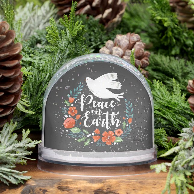 Elegant Peace on Earth Family Christmas Photo (Hiver)