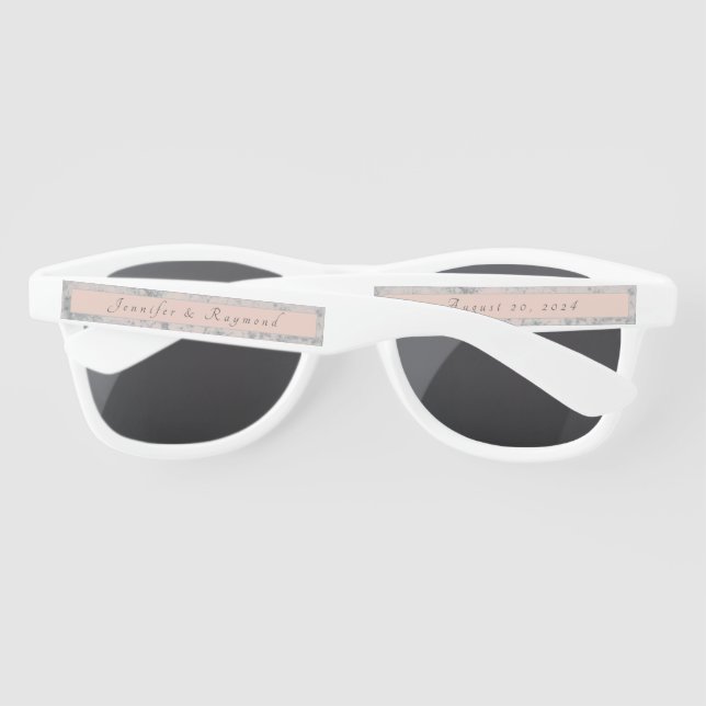 Elegant Peach and Grey Marbled Sunglasses (Back)