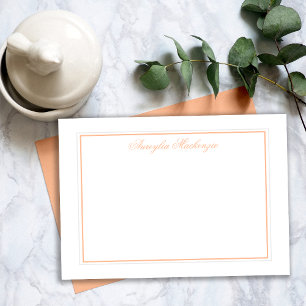 Elegant Peach and White Personalized Card