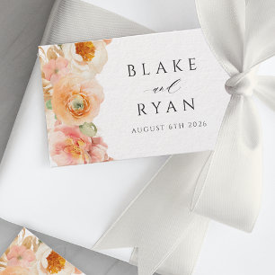 Elegant Peach, Blush and Cream  Wedding Favour Gift Tags