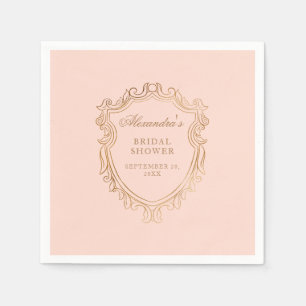 Elegant Peach Bridal Shower Party Napkin