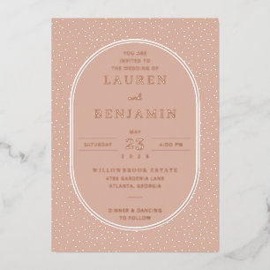 Elegant Peach Dotted Geometric