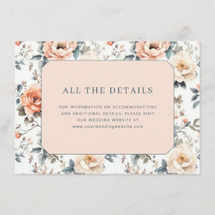 Elegant Peach Floral Enclosure Card