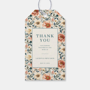 Elegant Peach Floral Gift Tags