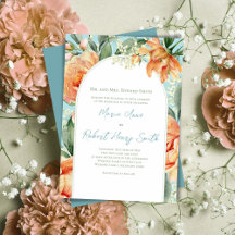 Elegant Peach Floral Wedding Boho Arch