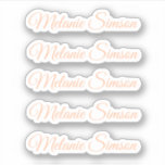 Elegant peach fuzz script personalized name<br><div class="desc">Elegant,  amazing and elegant peach fuzz script personalized name sticker apricot crush colour .</div>