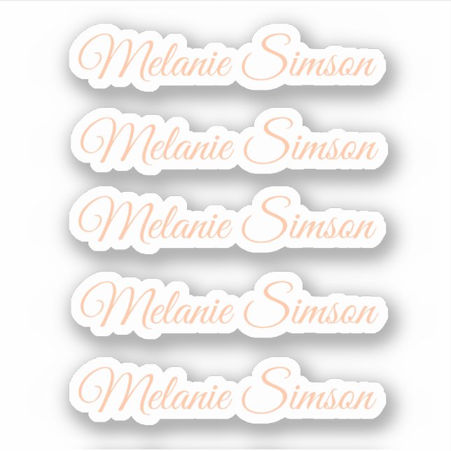 Elegant peach fuzz script personalized name (Front)