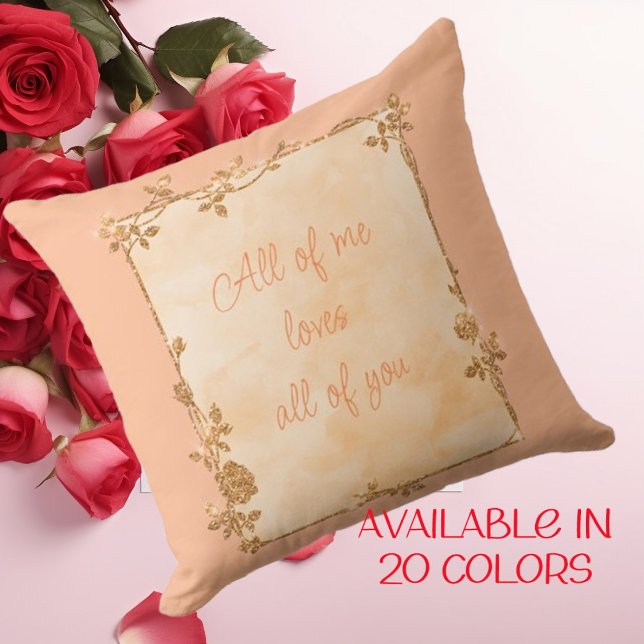 Elegant Peach Fuzz Sparkle Frame Valentine  Throw Pillow (Creator Uploaded)
