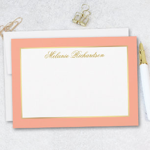 Elegant Peach Gold Frame - Choose Size - Card