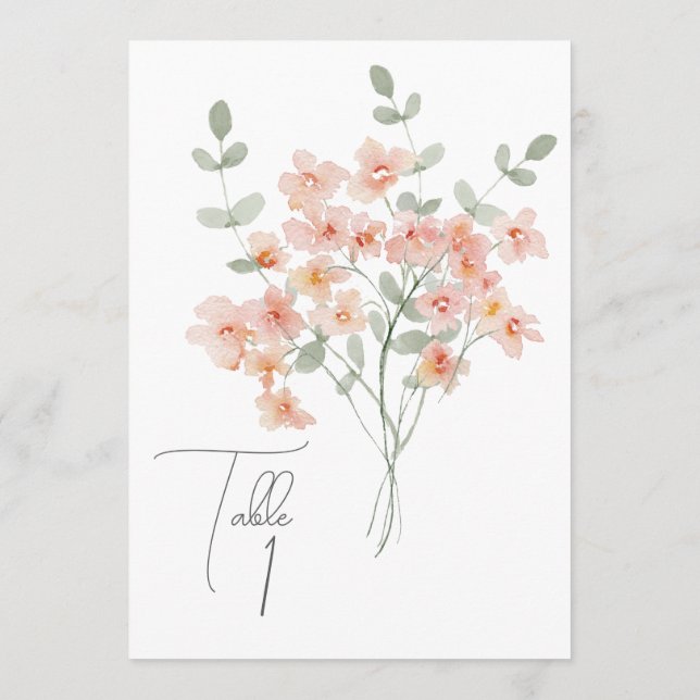 Elegant Peach &Green Watercolor Floral  Program (Back)