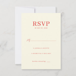 Elegant Peach Minimalist RSVP Card