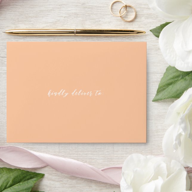 Elegant Peach Modern Wedding Envelope (Wedding)