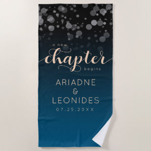 Elegant Peach Mykonos Blue Wedding A New Chapter Beach Towel