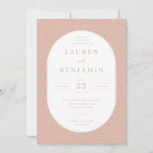 Elegant Peach Polka Dots Invitation
