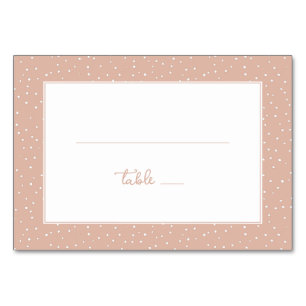 Elegant Peach Polka Dots Table Number