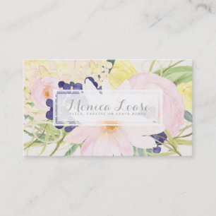 Elegant Peach Preppy Personalized Business Card