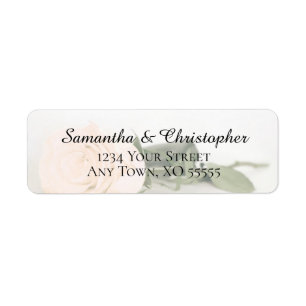 Elegant Peach Rose Wedding Return Address Label