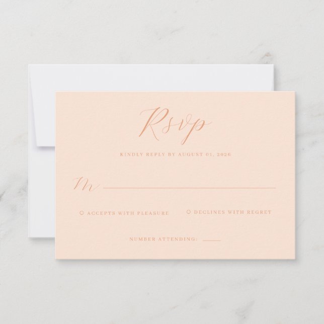 Elegant Peach RSVP Template (Front)