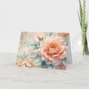 Elegant Peach Tone Vintage Inspired Note Card