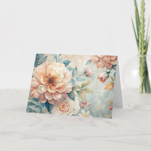 Elegant Peach Tone Vintage Inspired Past Note Card