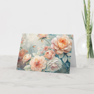 Elegant Peach Tone Vintage Inspired Past Note Card