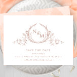 Elegant Peach Watercolor Monogram Wedding Save The Date<br><div class="desc">Announce your wedding date with this striking wedding save the date card featuring exquisite hand drawn botanical monogram elegantly framing couples initials in peach hues. Simple, elegant, timeless and clean style. Back with beautiful watercolor wash background in peach, cream, coral and dusty orange hues and extra text sections for any...</div>