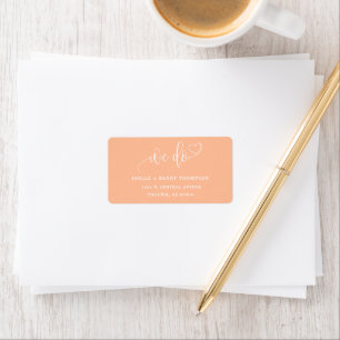 Elegant Peach We Do Wedding Return Address Label