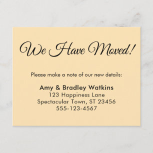 Elegant, Peach We Have Moved Change of Address Enclosure Card