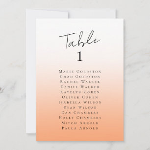 Elegant Peach Wedding Seating Chart Table List