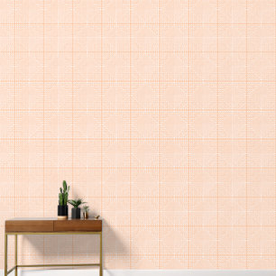 Elegant Peachy Light Pink Small Geometric Motif Wallpaper