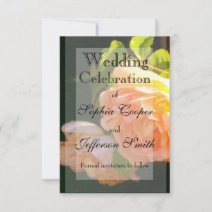 Elegant  Peachy orange  Roses Save The Date