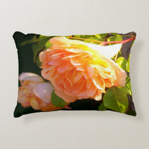 Elegant Peachy yellow  Roses Accent Pillow
