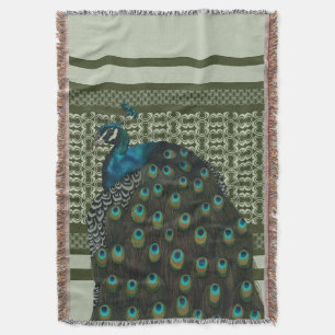 Elegant Peacock Bird Bird Lovers Throw Blanket