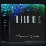 Elegant peacock colour light bokeh wedding planner binder<br><div class="desc">Elegant blue and green peacock colour shining lights on romantic bokeh background wedding planner ring binder. This beautiful bokeh lights design is available in many different colours and you can request any colour of this design by email. Or contact me for any support in design customization. Matching products available.</div>