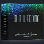 Elegant peacock colour light bokeh wedding planner binder<br><div class="desc">Elegant blue and green peacock colour shining lights on romantic bokeh background wedding planner ring binder. This beautiful bokeh lights design is available in many different colours and you can request any colour of this design by email. Or contact me for any support in design customization. Matching products available.</div>