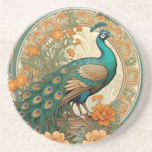 Elegant Peacock Decorative Ceramic Tile Coaster