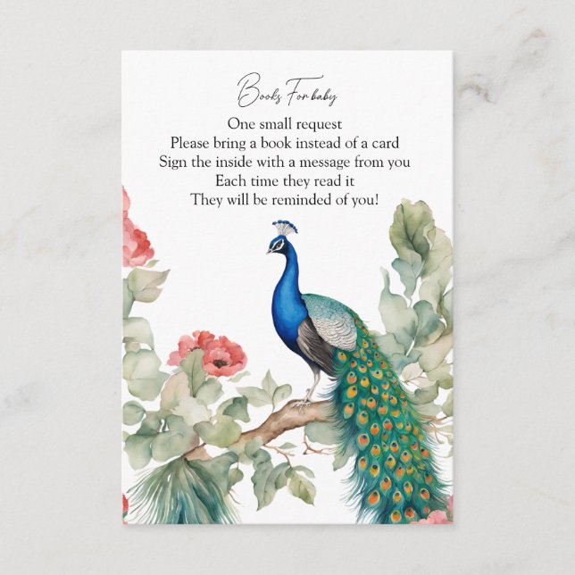 Elegant Peacock Enclosure Card (Front)