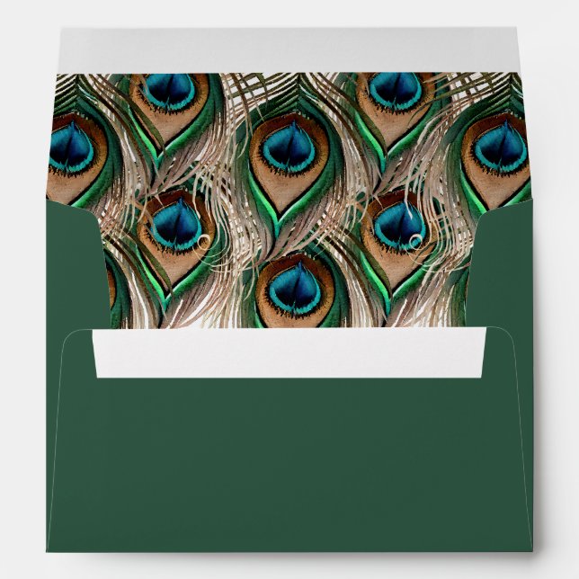 Elegant Peacock Feather Envelope  (Back (Bottom))