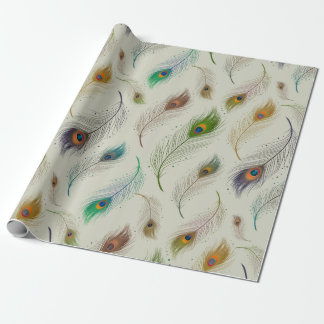 Elegant peacock feather pattern Wrapping Paper