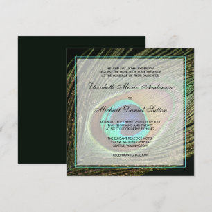 Elegant Peacock Feather Wedding Invitation