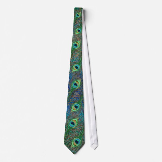 Elegant Peacock feathers grungy ties (Front)