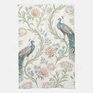 Elegant Peacock Floral Vintage (1) Kitchen Towel
