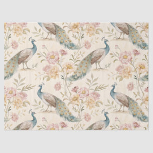 Elegant Peacock Floral Vintage (3) Tissue Paper