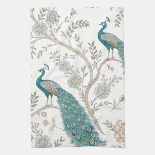 Elegant Peacock Floral Vintage (4) Kitchen Towel