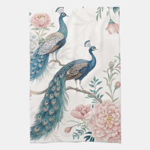 Elegant Peacock Floral Vintage (6) Kitchen Towel