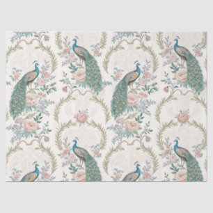 Elegant Peacock Floral Vintage (8) Tissue Paper
