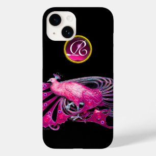 ELEGANT PEACOCK IN PINK FUCHSIA, AMETHYST MONOGRAM Case-Mate iPhone 14 CASE