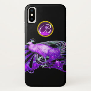 ELEGANT PEACOCK IN PURPLE, AMETHYST MONOGRAM Case-Mate iPhone CASE